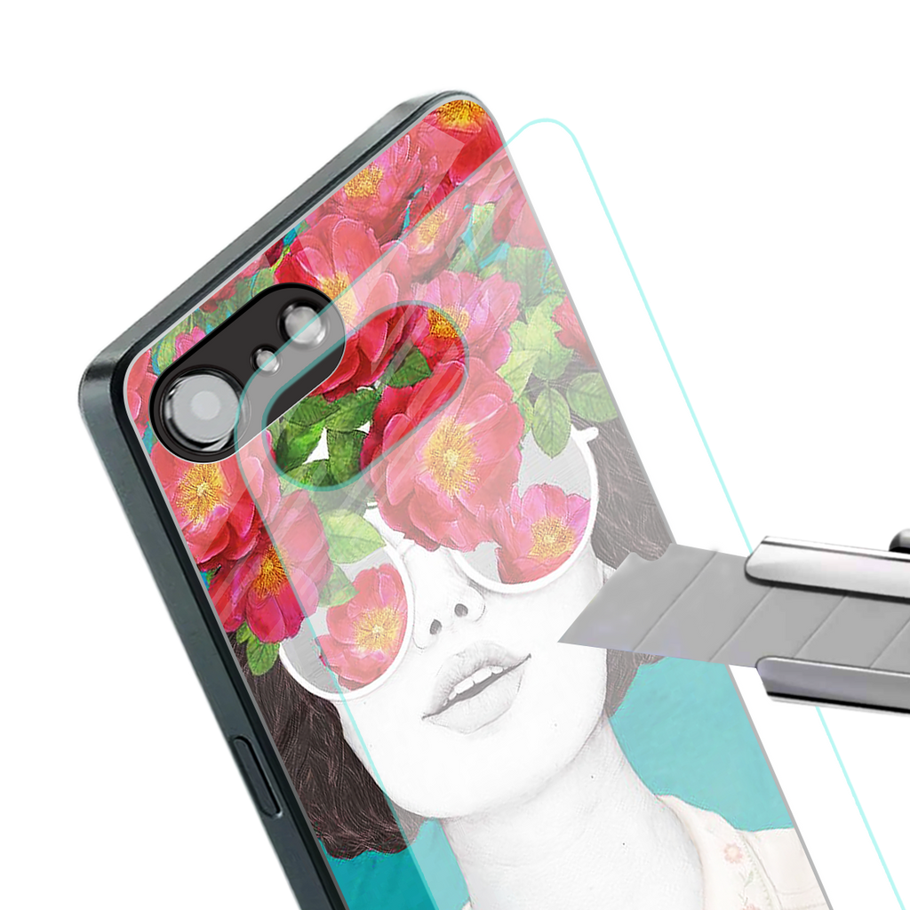flowery eyes back phone cover | glass case for iphone 16e