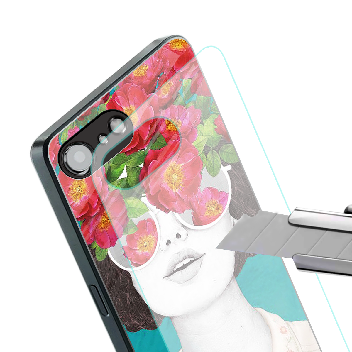 flowery eyes back phone cover | glass case for iphone 16e