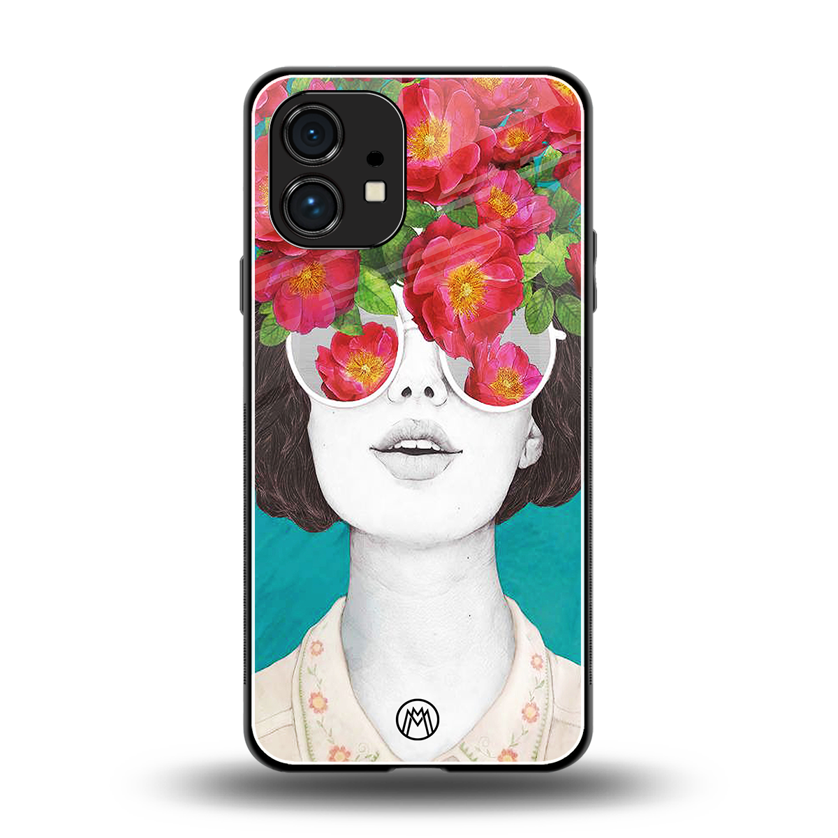 flowery eyes back phone cover | glass case for nothing phone 1