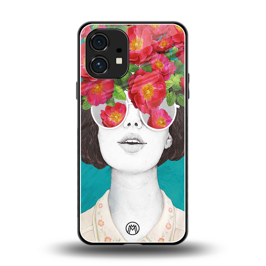 flowery eyes back phone cover | glass case for nothing phone 1