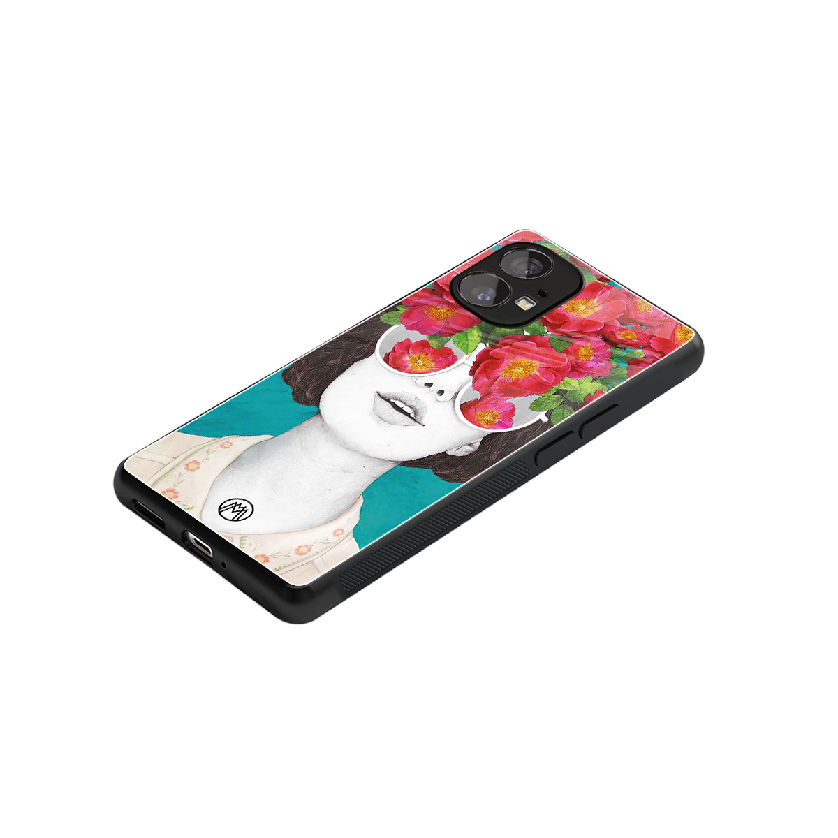 flowery eyes back phone cover | glass case for nothing phone 1