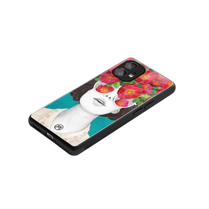 flowery eyes back phone cover | glass case for nothing phone 1