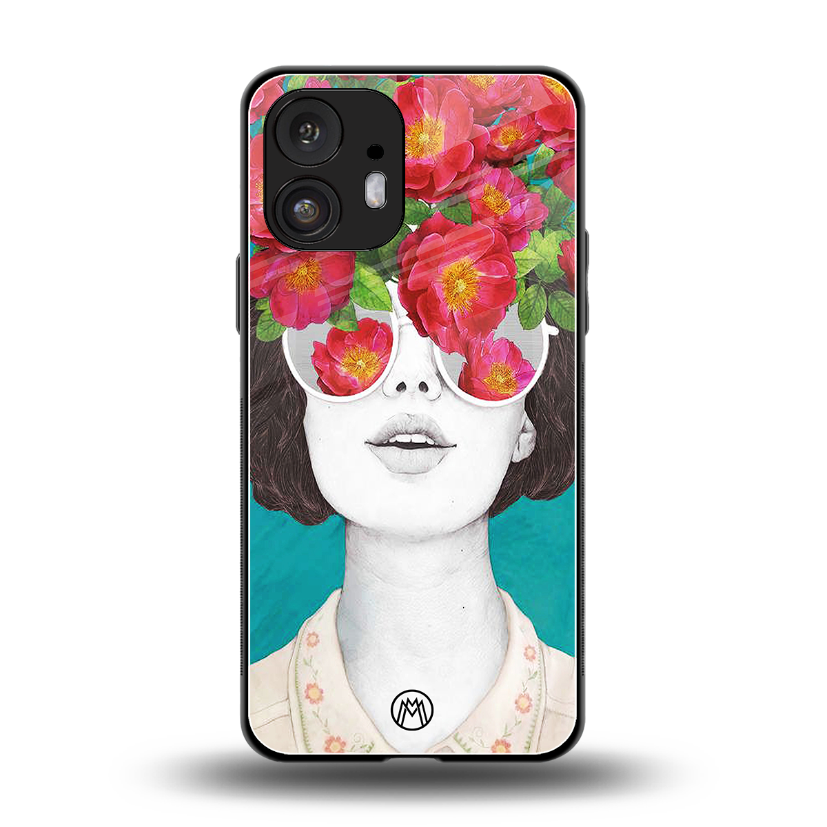 flowery eyes back phone cover | glass case for nothing phone 2