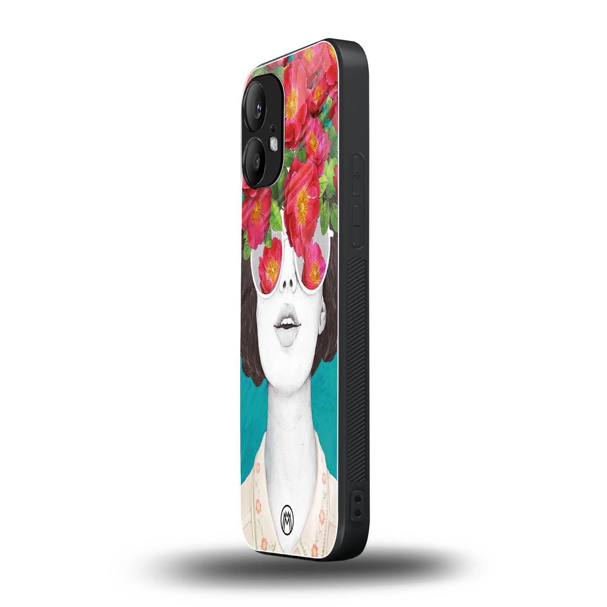 flowery eyes back phone cover | glass case for nothing phone 2