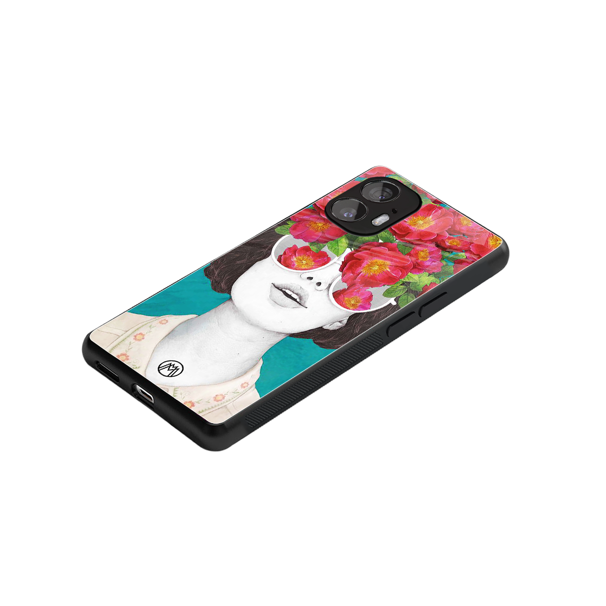 flowery eyes back phone cover | glass case for nothing phone 2