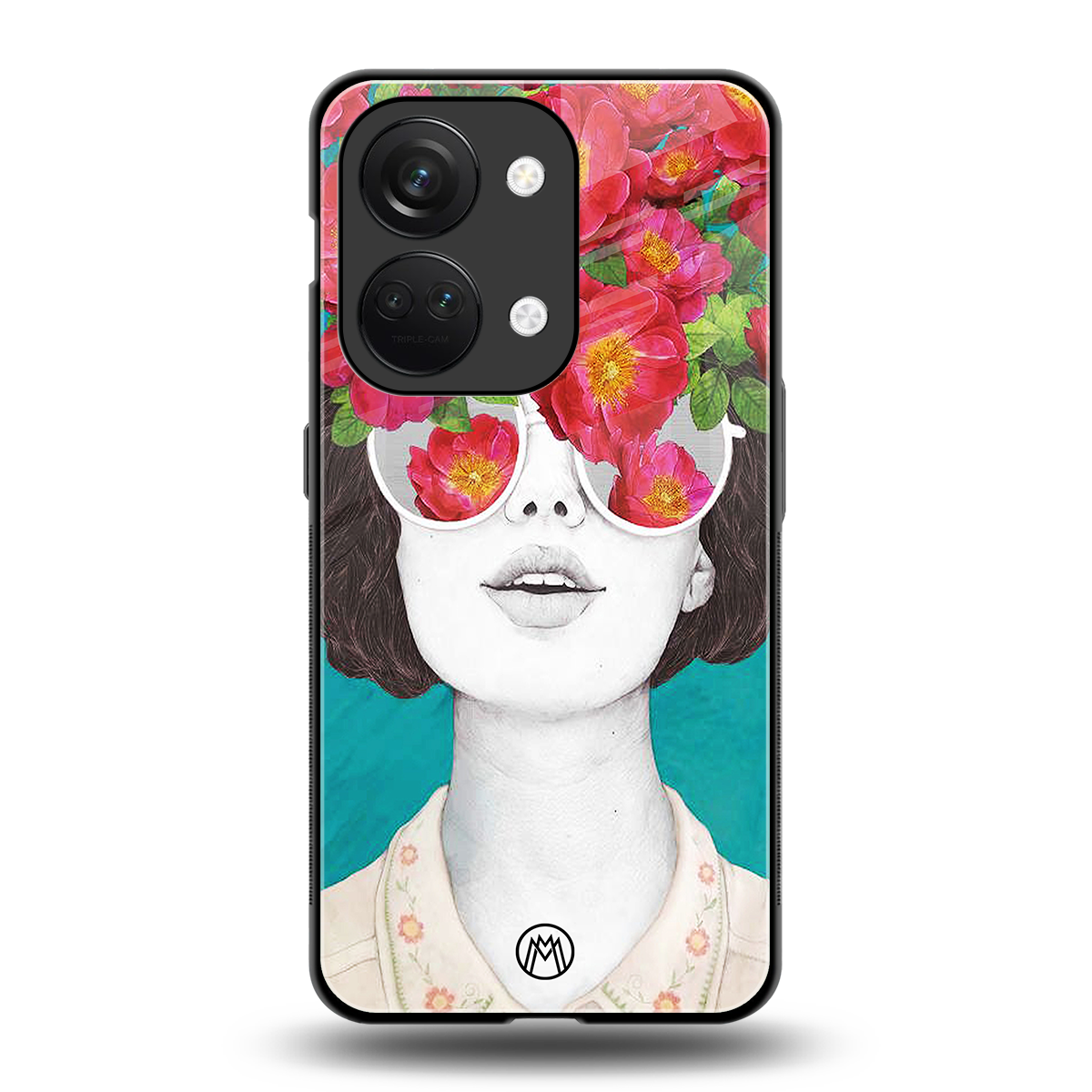 flowery eyes back phone cover | glass case for oneplus nord 3