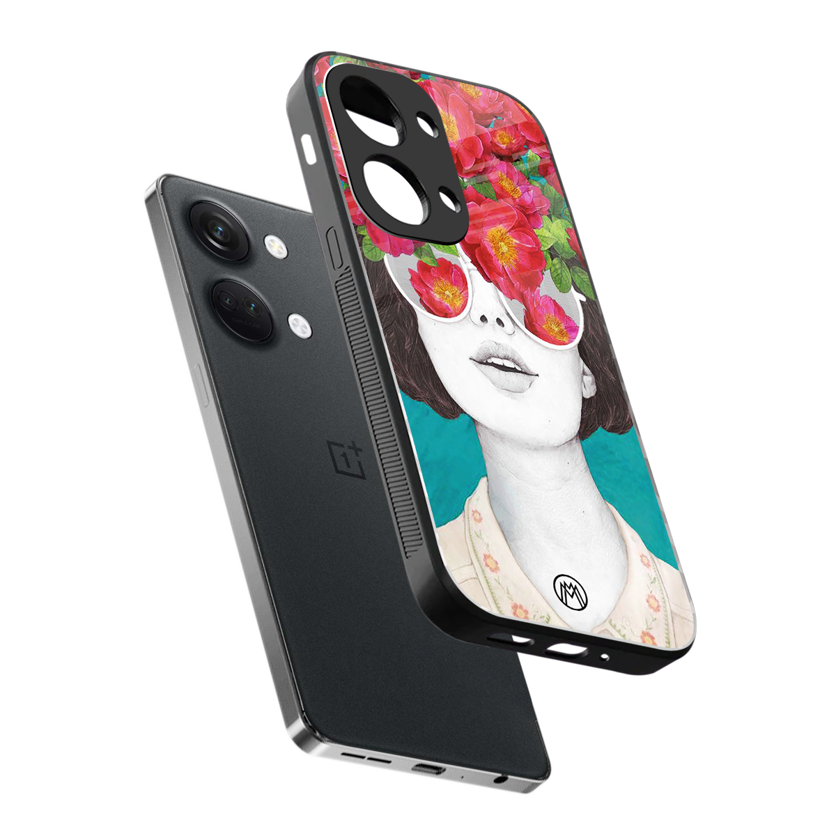 flowery eyes back phone cover | glass case for oneplus nord 3