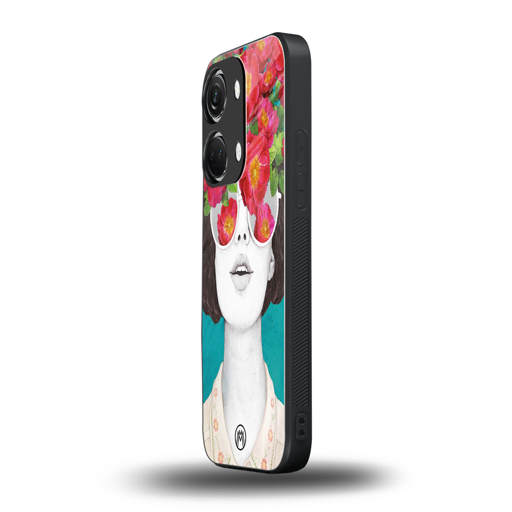 flowery eyes back phone cover | glass case for oneplus nord 3