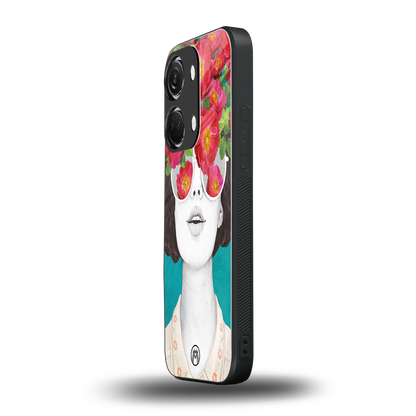 flowery eyes back phone cover | glass case for oneplus nord 3