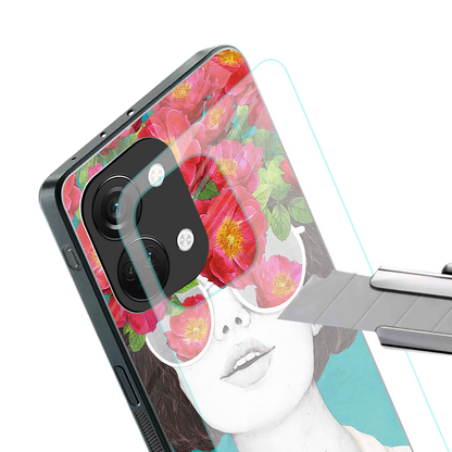 flowery eyes back phone cover | glass case for oneplus nord 3