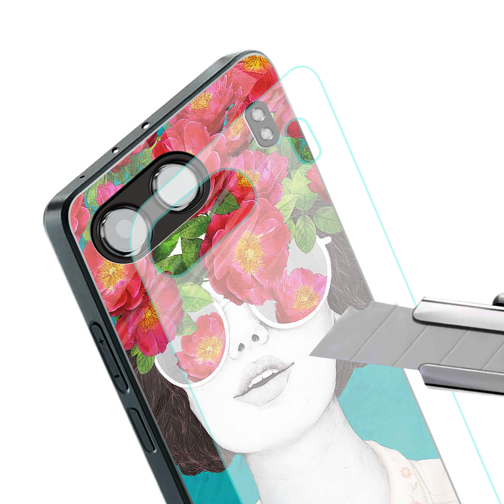 flowery eyes back phone cover | glass case for oneplus nord 4