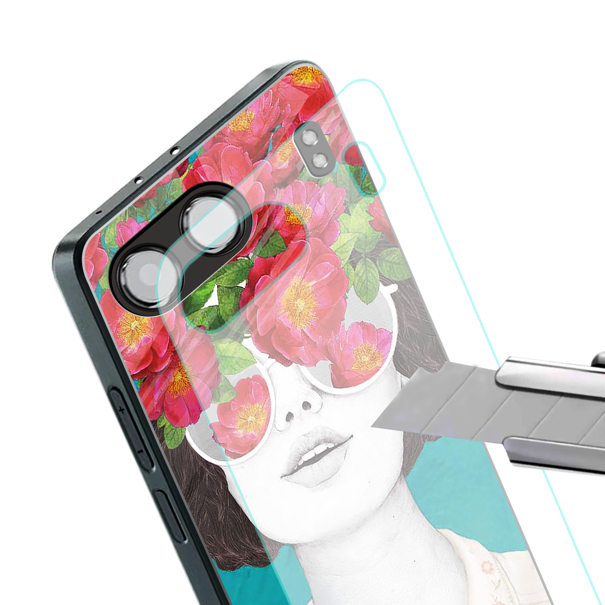 flowery eyes back phone cover | glass case for oneplus nord 4