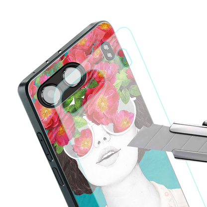 flowery eyes back phone cover | glass case for oneplus nord 4