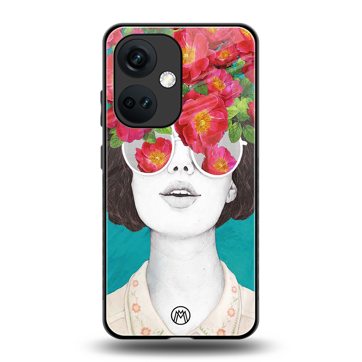 flowery eyes back phone cover | glass case for oneplus nord ce 3