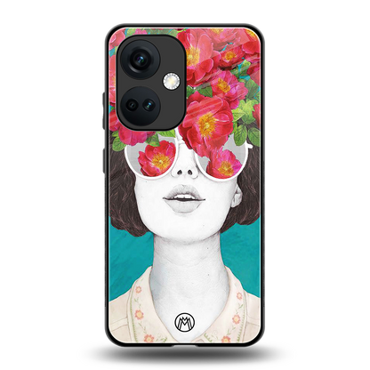 flowery eyes back phone cover | glass case for oneplus nord ce 3