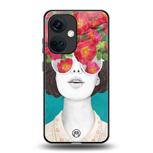flowery eyes back phone cover | glass case for oneplus nord ce 3