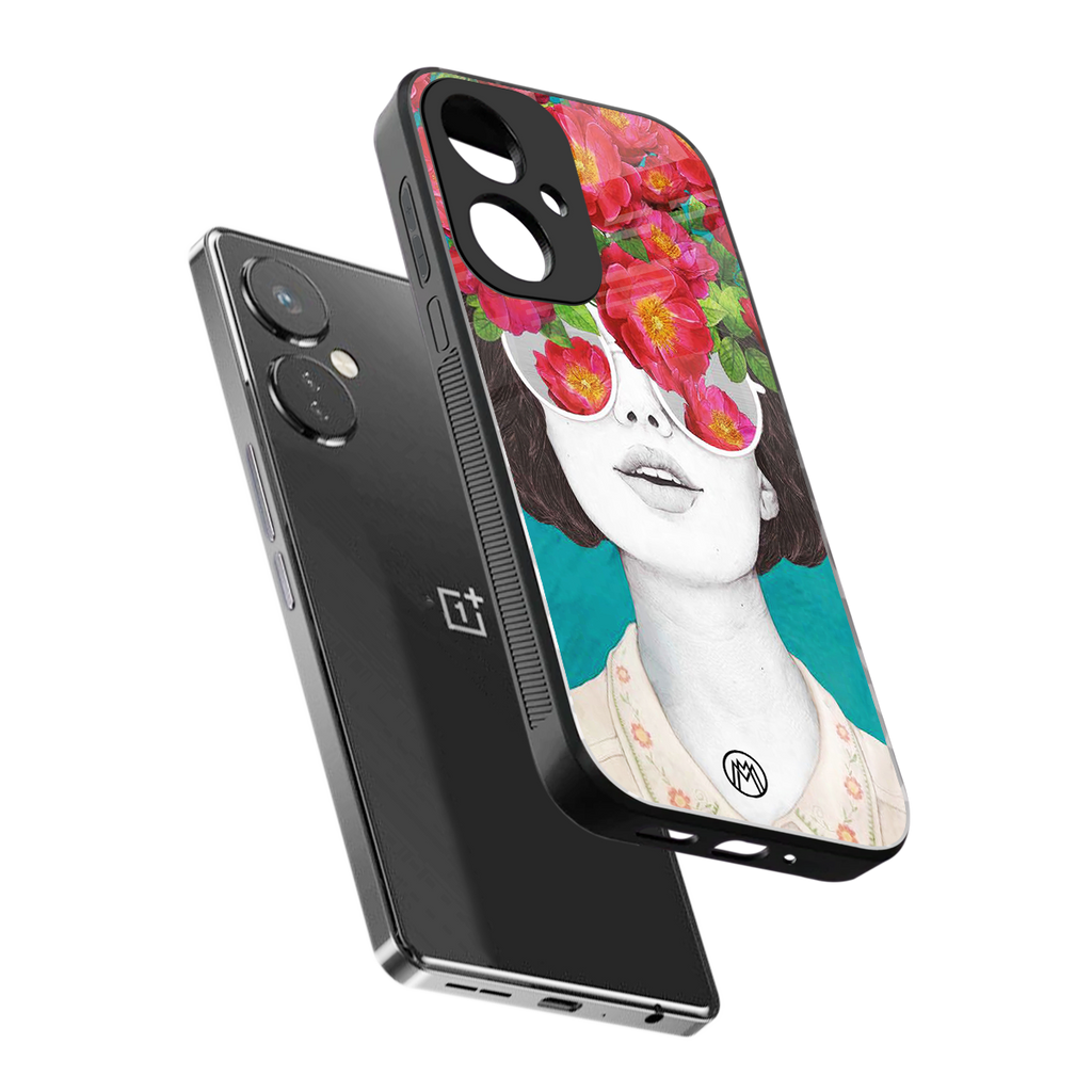 flowery eyes back phone cover | glass case for oneplus nord ce 3