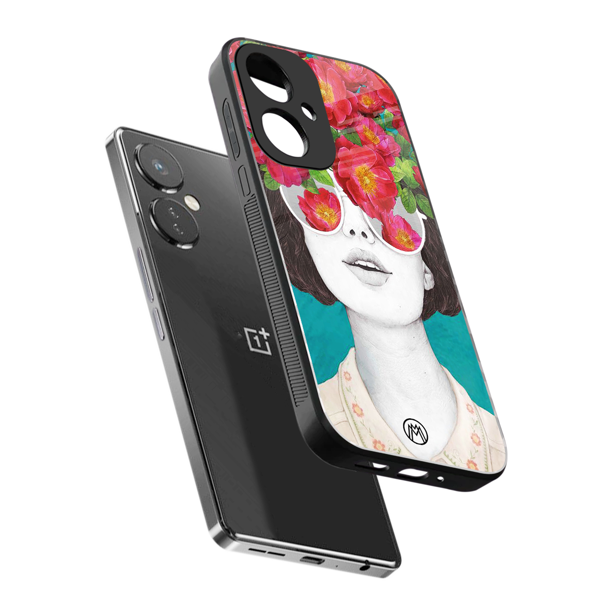 flowery eyes back phone cover | glass case for oneplus nord ce 3
