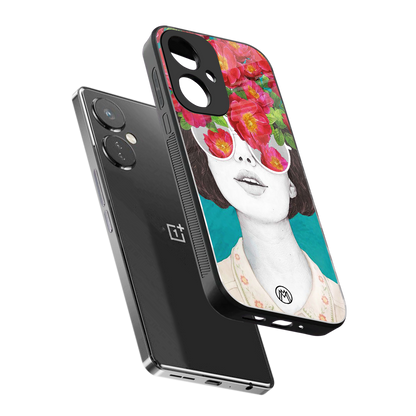 flowery eyes back phone cover | glass case for oneplus nord ce 3