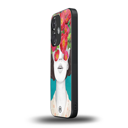 flowery eyes back phone cover | glass case for oneplus nord ce 3