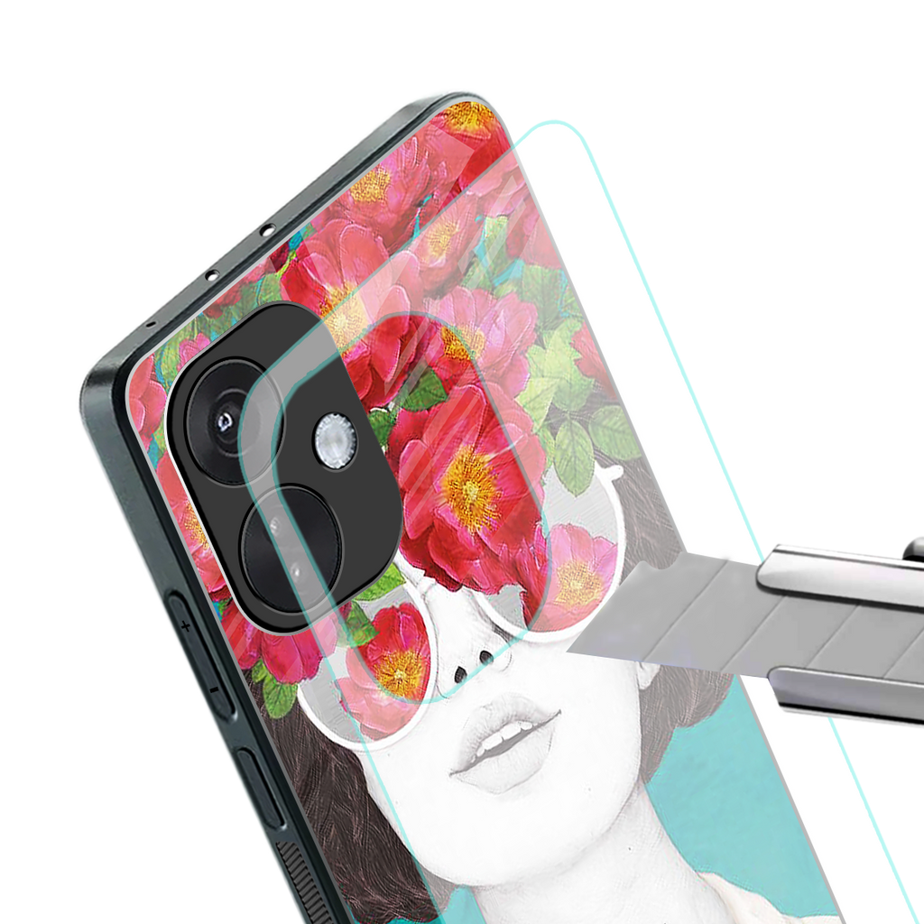flowery eyes back phone cover | glass case for oneplus nord ce 3