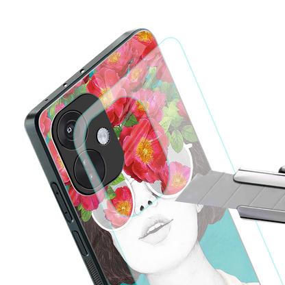 flowery eyes back phone cover | glass case for oneplus nord ce 3