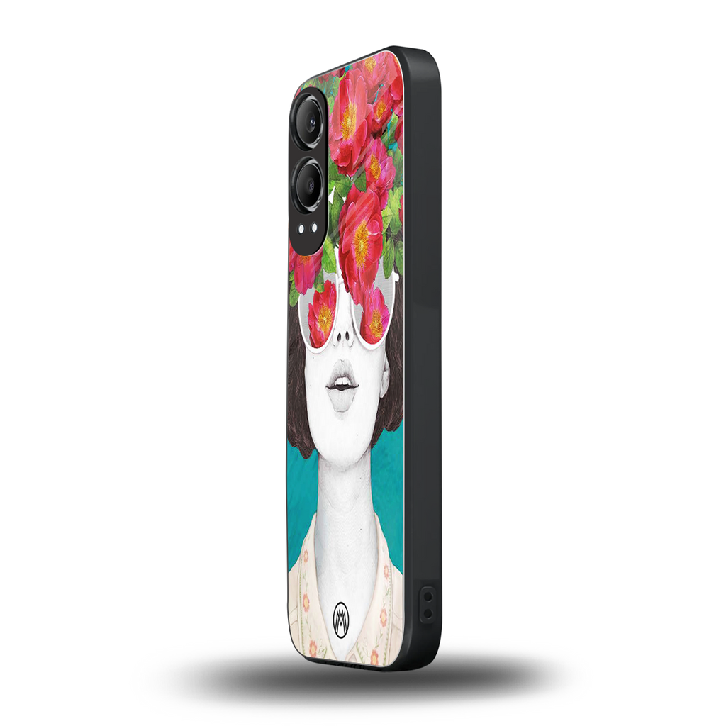 flowery eyes back phone cover | glass case for oneplus nord ce 4 lite