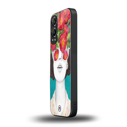 flowery eyes back phone cover | glass case for oneplus nord ce 4 lite