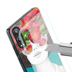 flowery eyes back phone cover | glass case for oneplus nord ce 4 lite