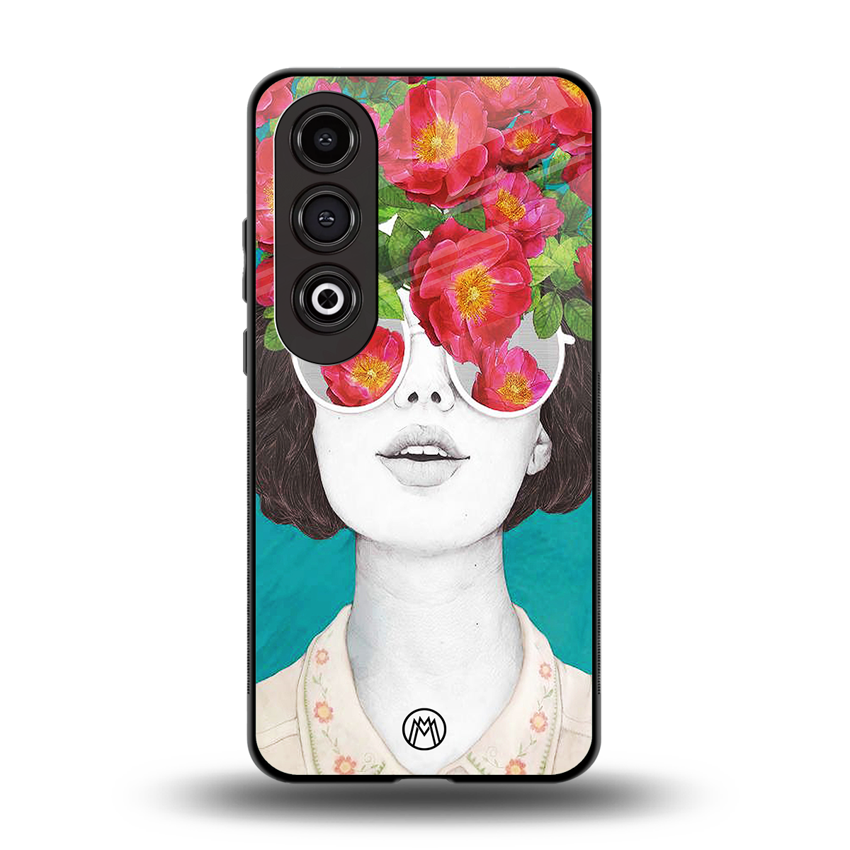 flowery eyes back phone cover | glass case for oneplus nord ce 4
