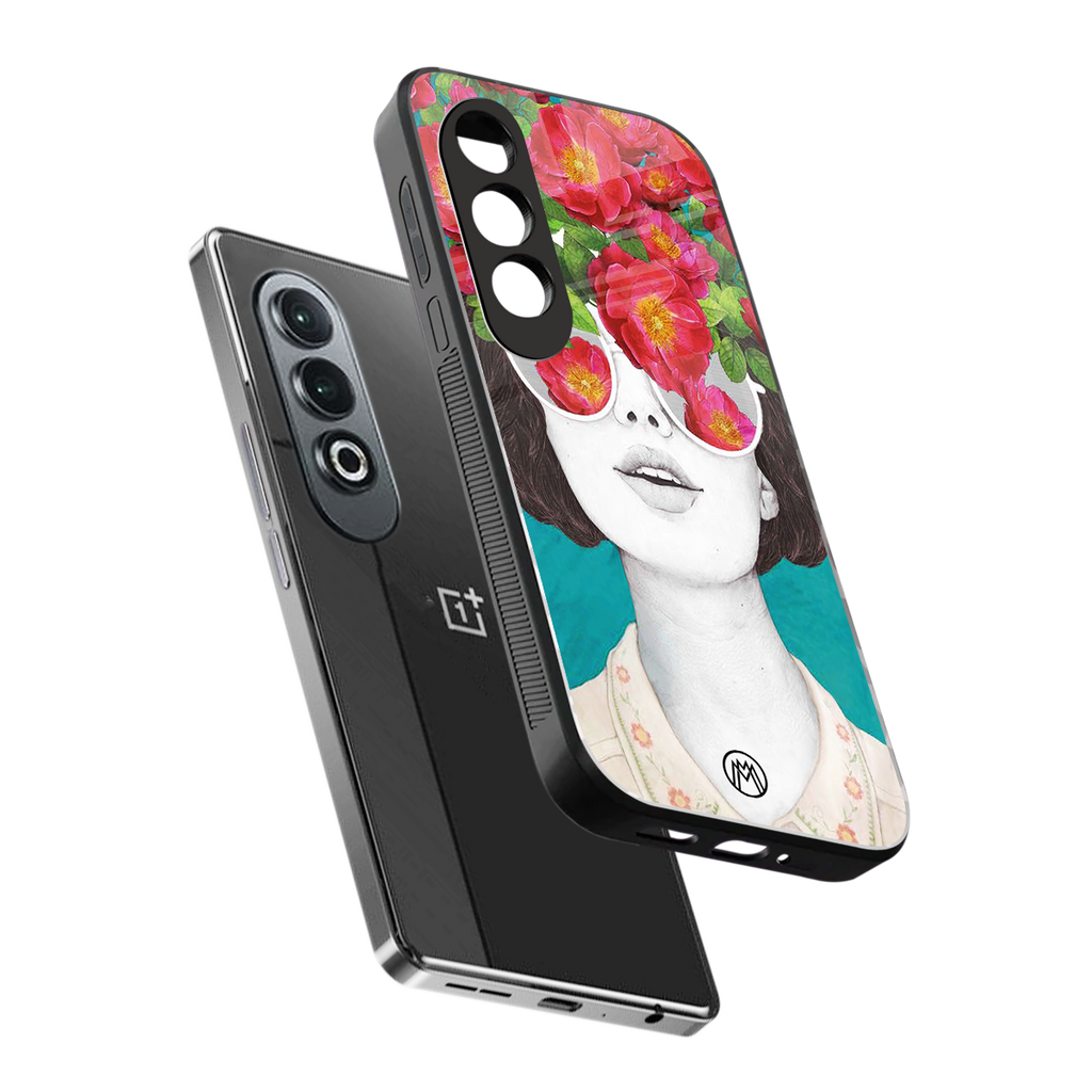flowery eyes back phone cover | glass case for oneplus nord ce 4