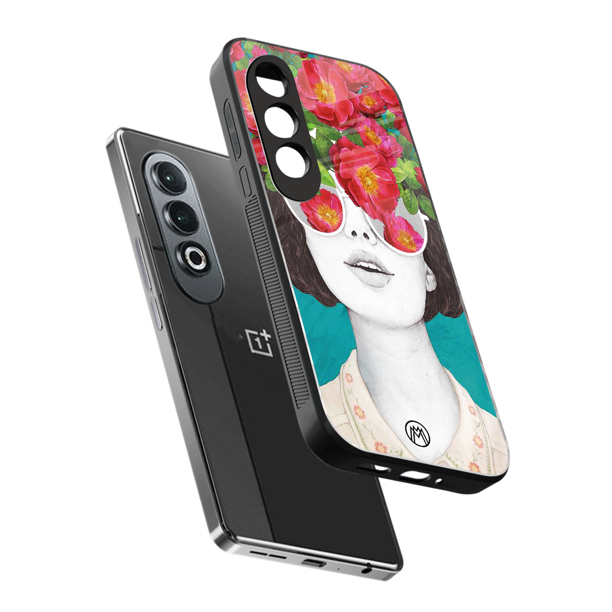 flowery eyes back phone cover | glass case for oneplus nord ce 4