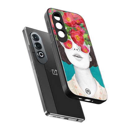flowery eyes back phone cover | glass case for oneplus nord ce 4