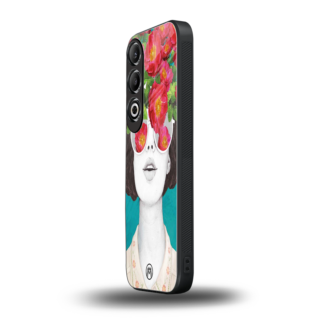 flowery eyes back phone cover | glass case for oneplus nord ce 4