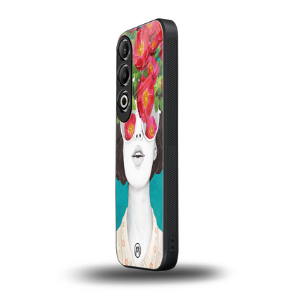 flowery eyes back phone cover | glass case for oneplus nord ce 4