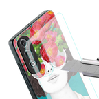 flowery eyes back phone cover | glass case for oneplus nord ce 4