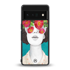 flowery eyes back phone cover | glass case for google pixel 6 pro