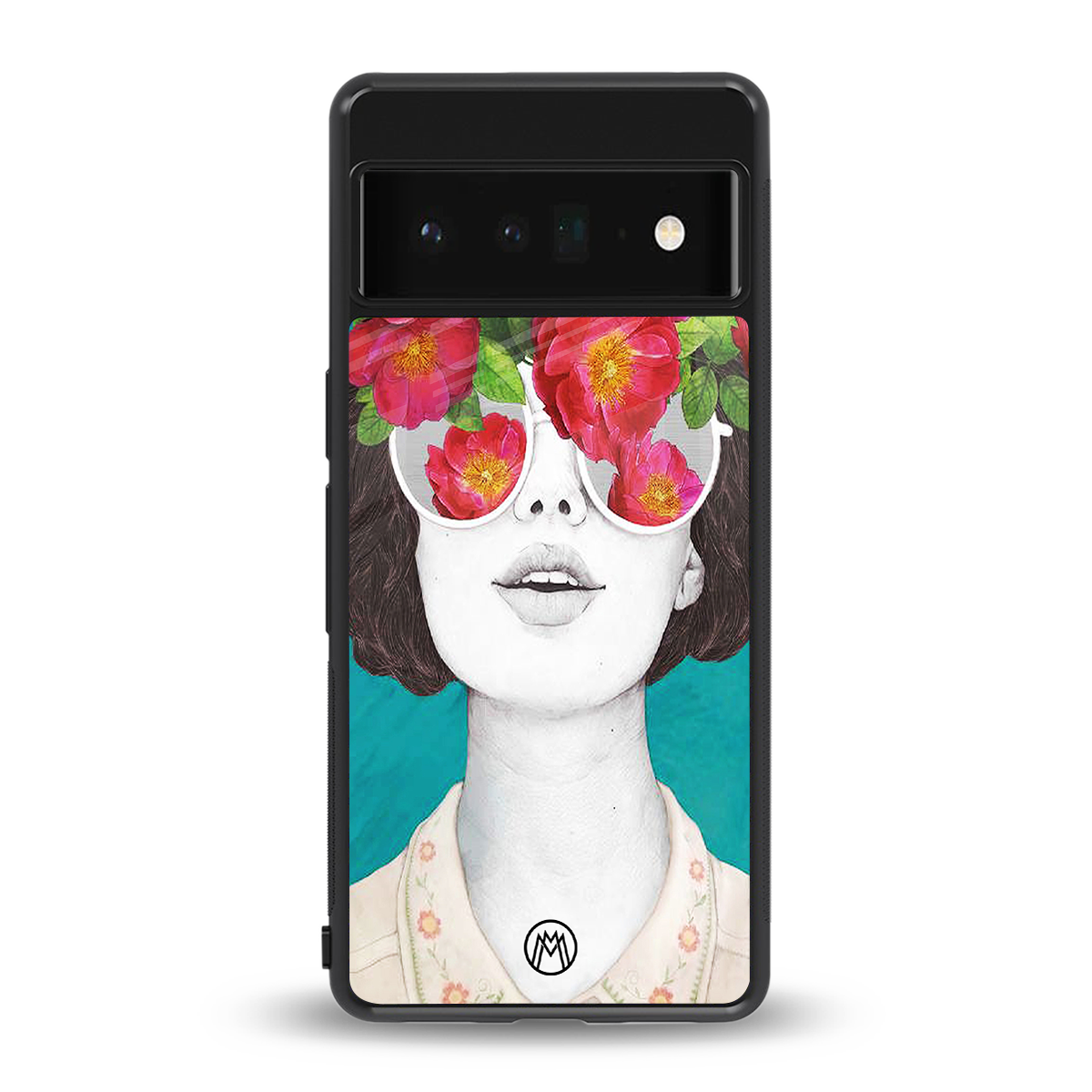 flowery eyes back phone cover | glass case for google pixel 6 pro