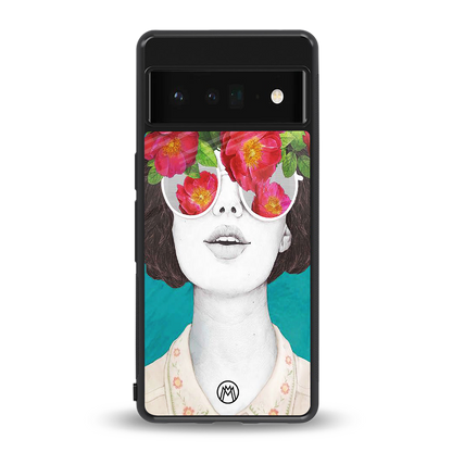 flowery eyes back phone cover | glass case for google pixel 6 pro