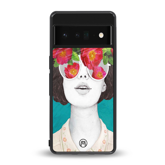 flowery eyes back phone cover | glass case for google pixel 6 pro