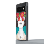flowery eyes back phone cover | glass case for google pixel 6 pro