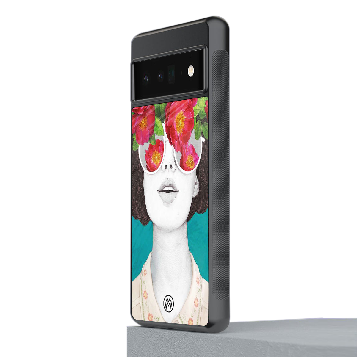flowery eyes back phone cover | glass case for google pixel 6 pro