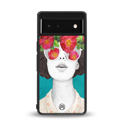 flowery eyes back phone cover | glass case for Google Pixel 6A