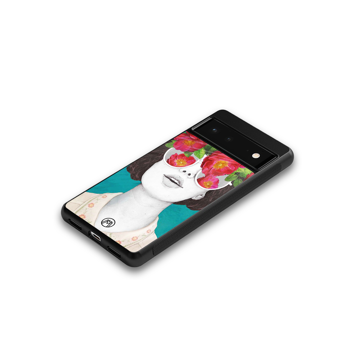 flowery eyes back phone cover | glass case for google pixel 6