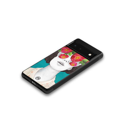 flowery eyes back phone cover | glass case for Google Pixel 6A