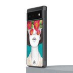flowery eyes back phone cover | glass case for google pixel 6