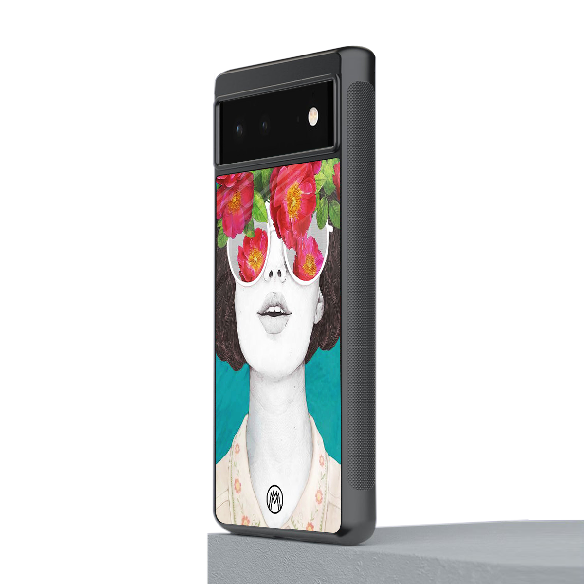 flowery eyes back phone cover | glass case for google pixel 6