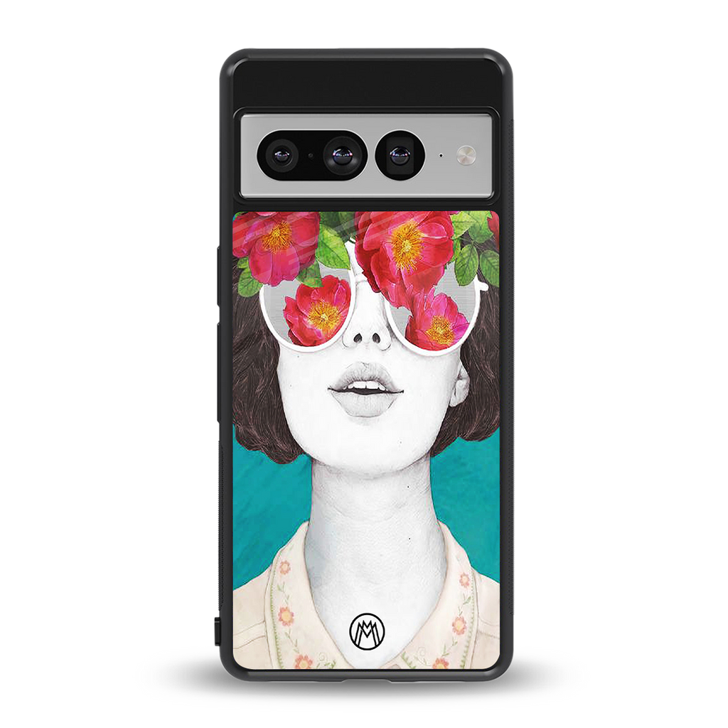 flowery eyes back phone cover | glass case for google pixel 7 pro