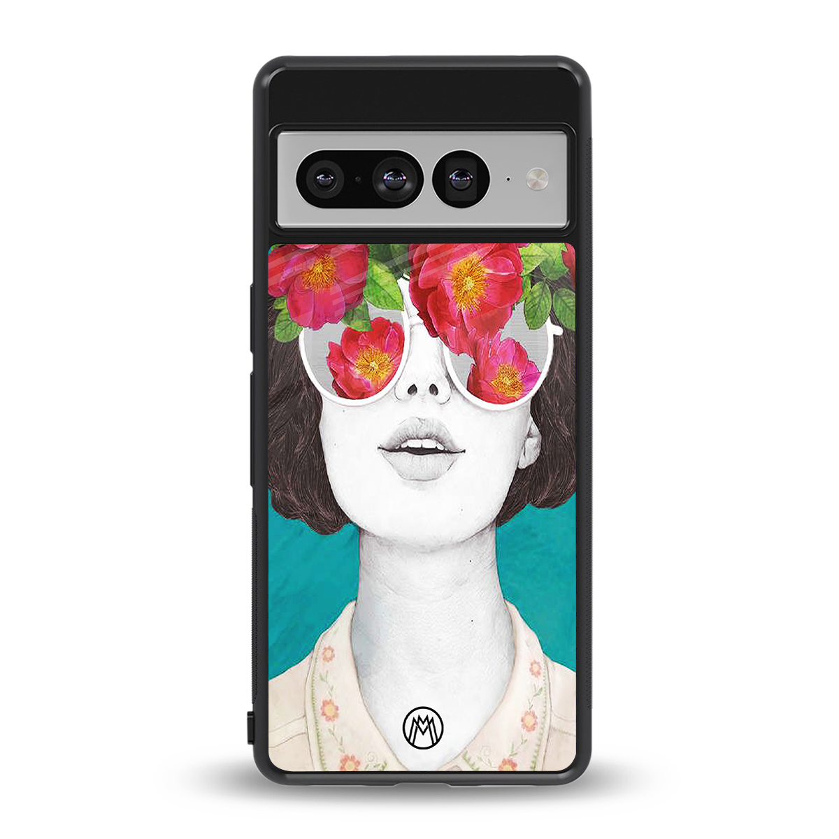 flowery eyes back phone cover | glass case for google pixel 7 pro