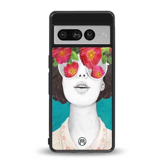 flowery eyes back phone cover | glass case for google pixel 7 pro